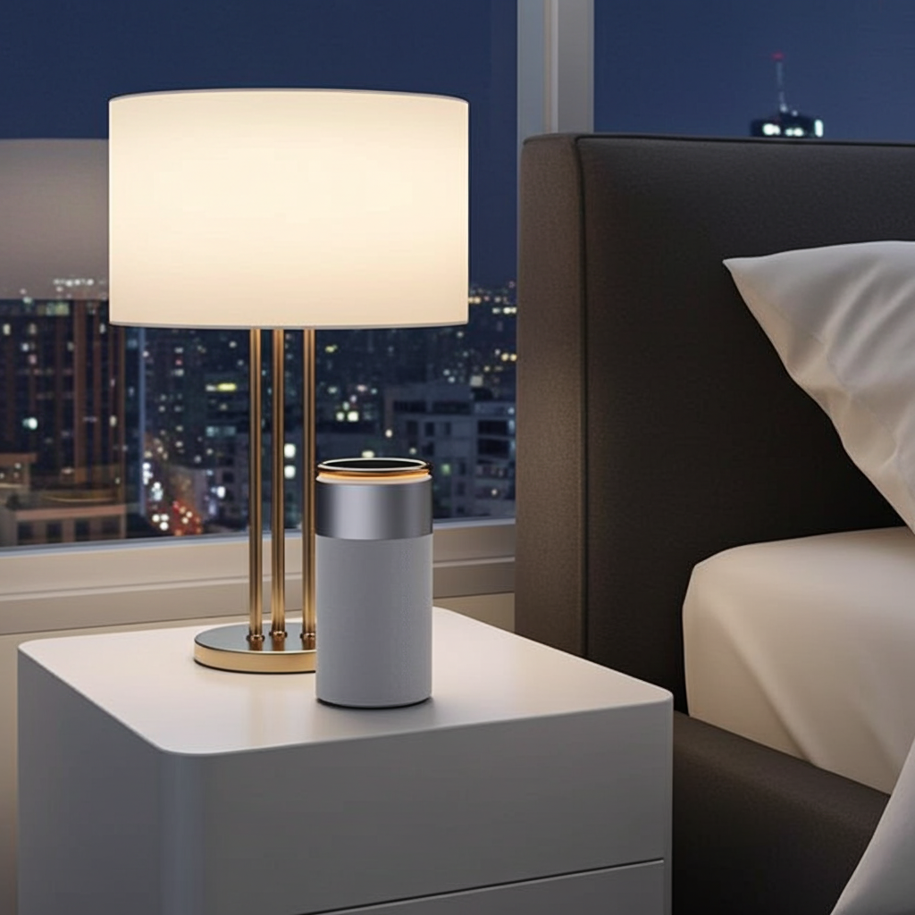 3 In 1 Multi-Function IPhone And AirPods Wireless Charger Portable Bluetooth Speaker With Touch Lamp For Home And Office