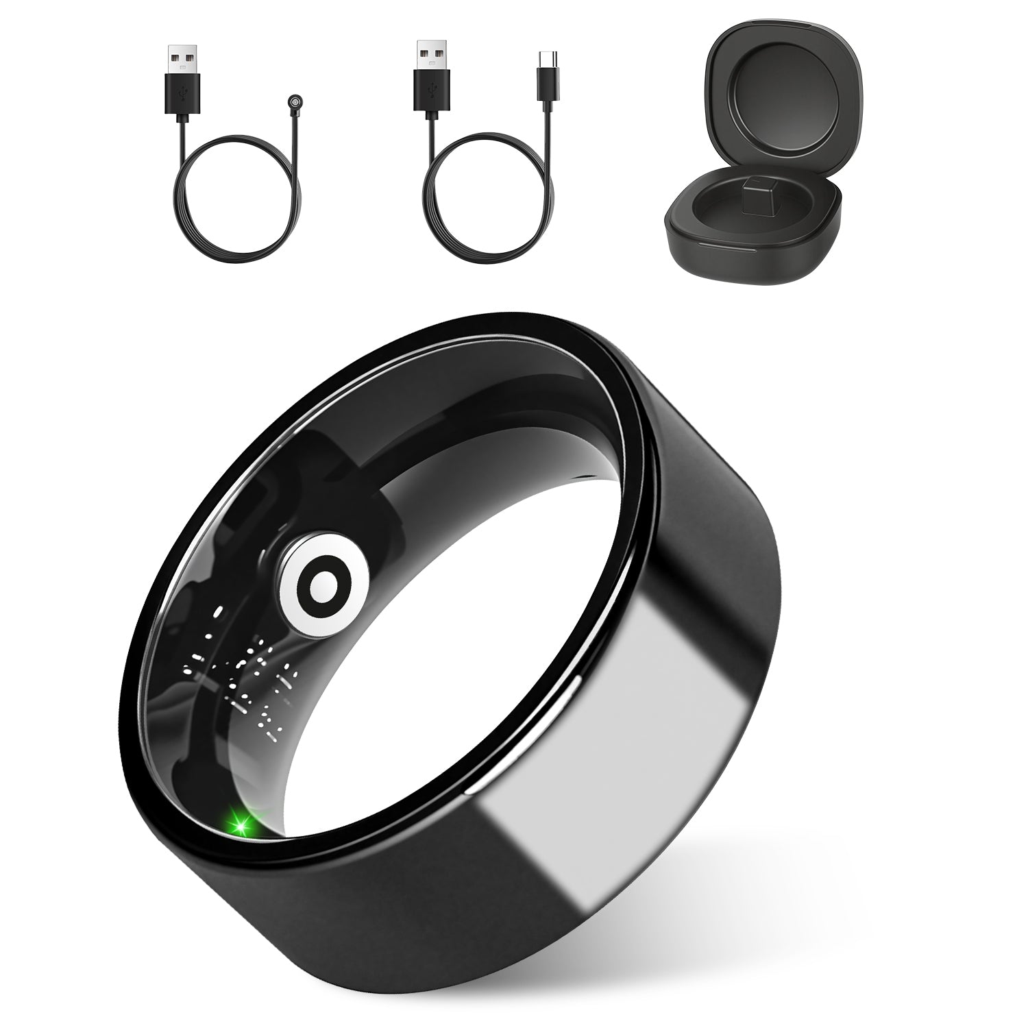 Smart Ring Health Tracker-Fitness ,Sleep ,Stress ,HRV Tracker With Charging Case Compatible With IOS & Android 7-Day Battery Life Size7 Size8 Size9 Size10