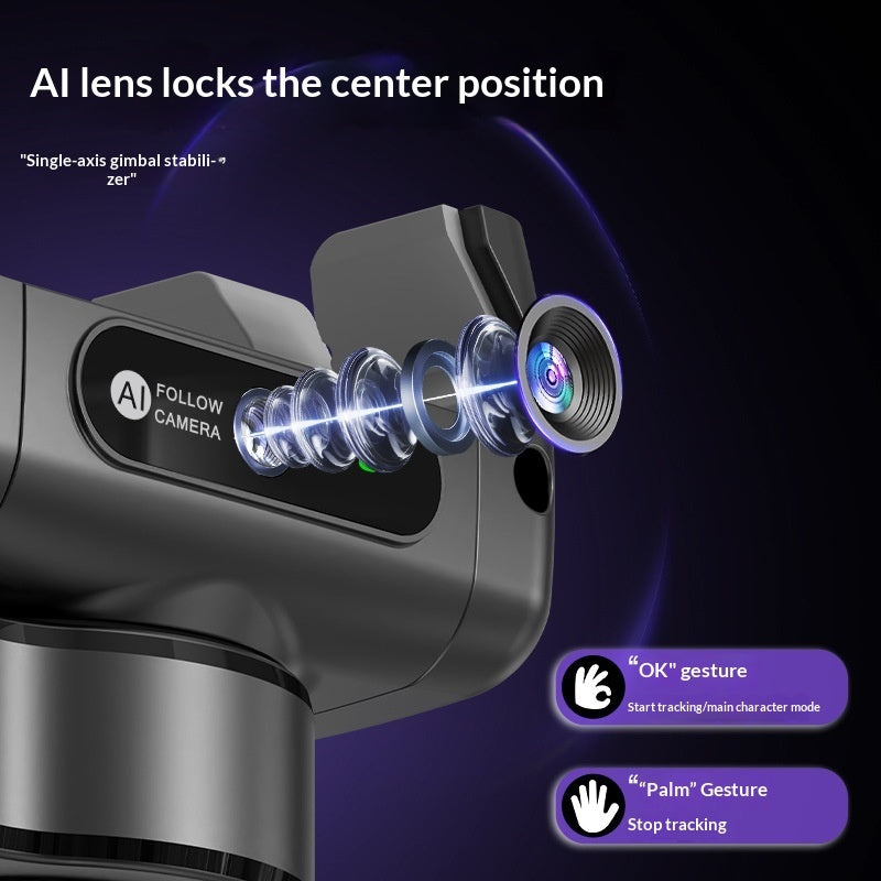 C22 Smartphone Single-Axis Stabilizer With Intelligent AI Face Tracking , Handheld Design.